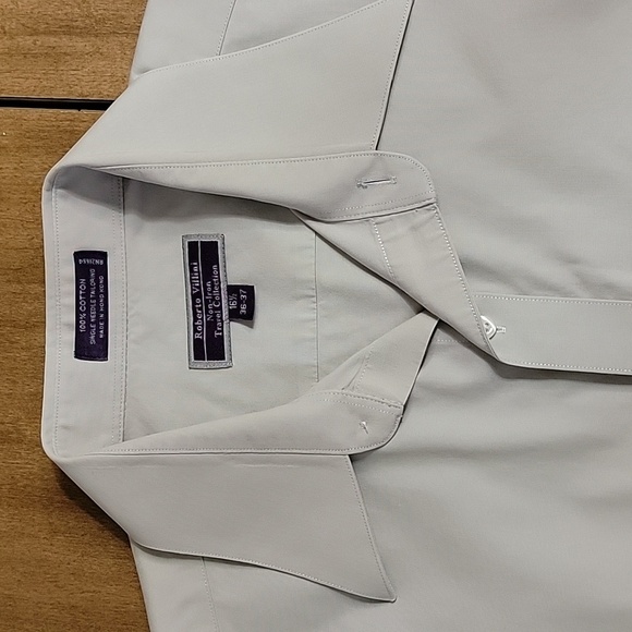 Men's Roberto Villini Non-Iron Dress Shirt, Gray, Neck16.5, Pre-owned EUC - Picture 4 of 8